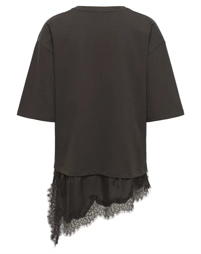JDY - JDYAlma Lace Detail T-Shirt - Chocolate Torte